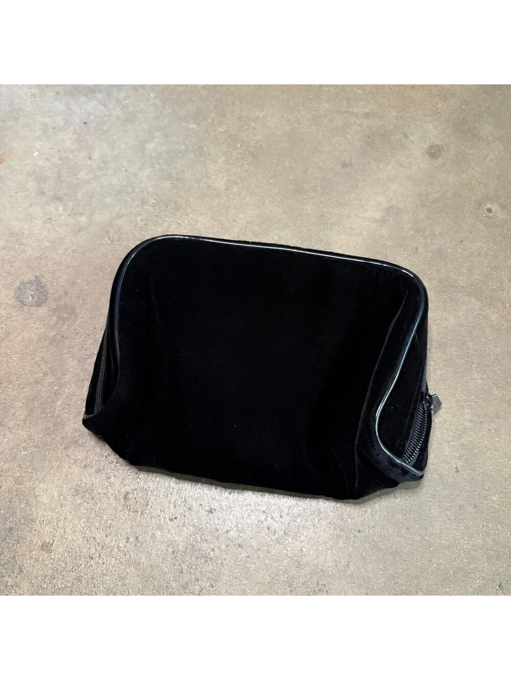Chanel Parfums Black Velvet Cosmetic Pouch with Zipper